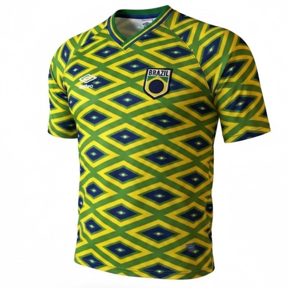 Umbro Brazil Soccer Jersey XL NWT Yellow Green Blue Graphic Football Shirt